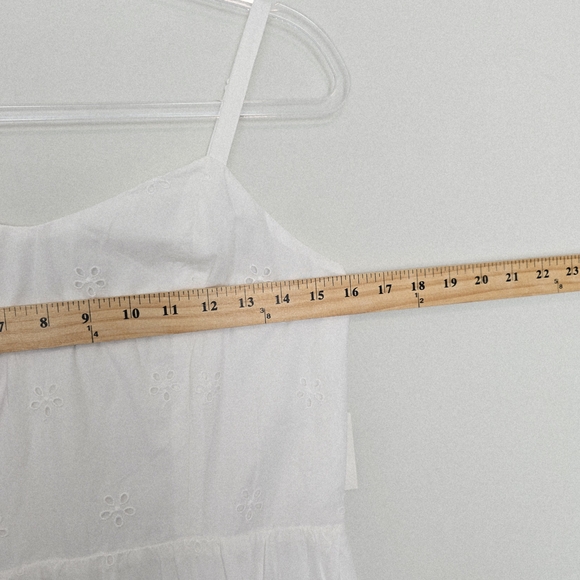 Old Navy Fit and Flare Smoked Midi Dress S White Eyelet NWT - Picture 4 of 8